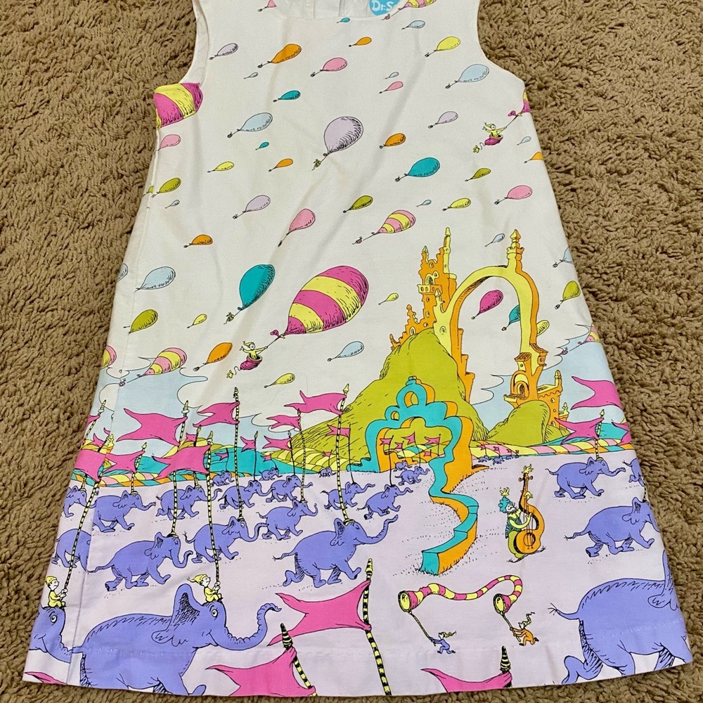 Dr. Seuss Colorful Kids Dress with Elephants